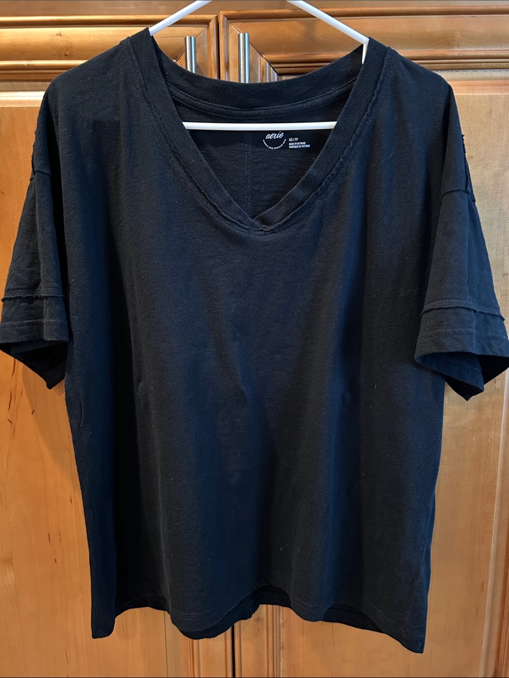 Aerie V Neck Oversized Boyfriend Tee XS